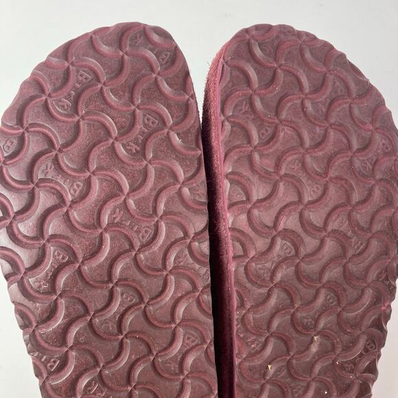 Birkenstock Sz 9-9.5 Boston Suede Clog in Maroon-Mauve Soft Footbed Comfy - Picture 11 of 15